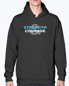 Strength & Courage logo hoodie