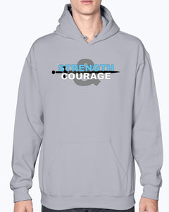 Strength & Courage logo hoodie