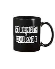 Load image into Gallery viewer, Strength &amp; Courage mug (black)
